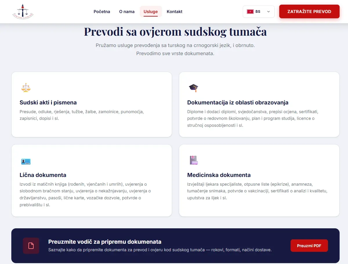 Pregled usluga prevođenja